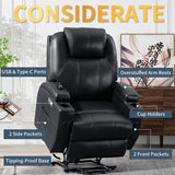 LUSPAZ Leather Power Lift Recliner Chair with Massage and Heat