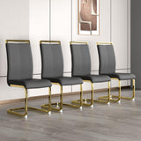 Elegant Black Dining Chairs with Golden Legs