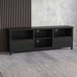 LUSPAZ 70" Black TV Stand with Drawers and Storage Compartments