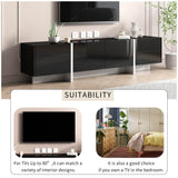 Modern TV Stand for TV Up to 80 Inch, High Gloss Console Table for Living Room