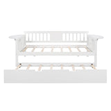 LUSPAZ Twin Size House Bed with Trundle & Roof