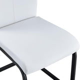 Modern PU Leather Dining Chairs Set with High Back & Metal Legs