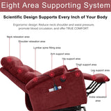 Electric Power Lift Recliner Chair with Massage & Heat - Red