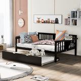 LUSPAZ Full Size Day Bed Platform with Trundle