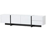 Modern TV Stand for TV Up to 80 Inch, High Gloss Console Table for Living Room