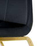 Luxurious Set of 4 Dining Chairs with Gold Metal Legs