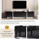 Modern TV Stand for TV Up to 80 Inch, High Gloss Console Table for Living Room