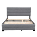 LUSPAZ Queen Bed Frame with Trundle & Storage Drawers - Upholstered Extendable Bed