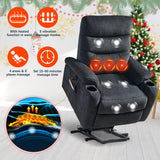 Electric Power Lift Recliner Chair with Massage & Heat - Red