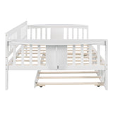 LUSPAZ Full Size Day Bed Platform with Trundle