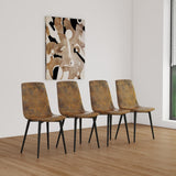 Modern Grey Dining Chairs Set of 4 with Cushioned Seats