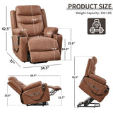 Electric Lift Recliner with Cup Holders & Remote Control