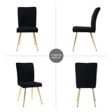 Luxurious Set of 4 Dining Chairs with Gold Metal Legs