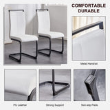 Modern PU Leather Dining Chairs Set with High Back & Metal Legs