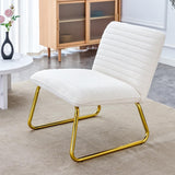 Modern Gold Leg Accent Chair - Comfy Fabric Upholstery