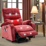 Electric Power Lift Recliner Chair with Massage & Heat - Red