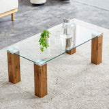 Rustic Wood Coffee Table with Metal Hairpin Legs