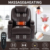 LUSPAZ Leather Power Lift Recliner Chair with Massage and Heat