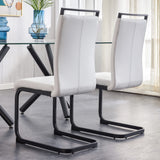 Modern PU Leather Dining Chairs Set with High Back & Metal Legs