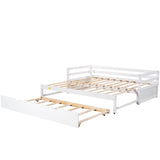 3-Person Pine Wood Trundle Day Bed with Headboard